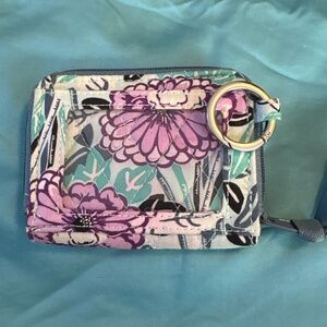 Vera Bradley, Petit zip around wallet, purple and teal